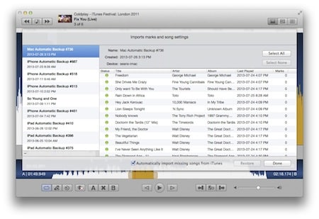 Anytune Screen Shot Importing from iCloud